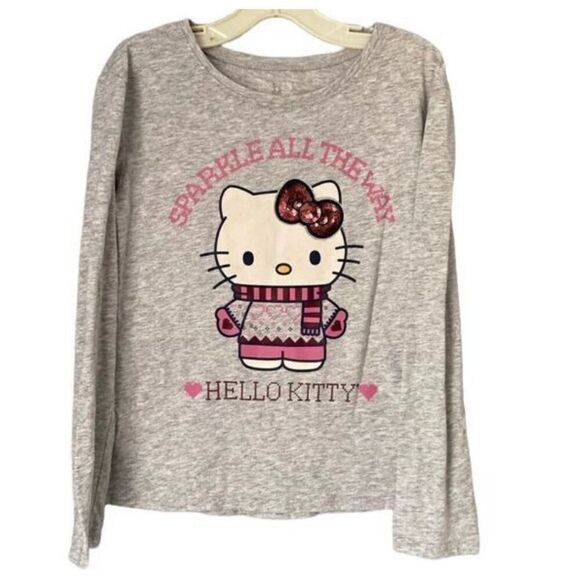 Granimals hello kitty sparkle all the way sequin long sleeve T-shirt S/7 - Picture 2 of 4